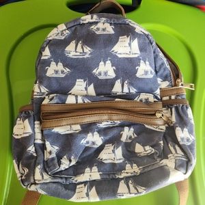 Kids backpack with sailboat print
